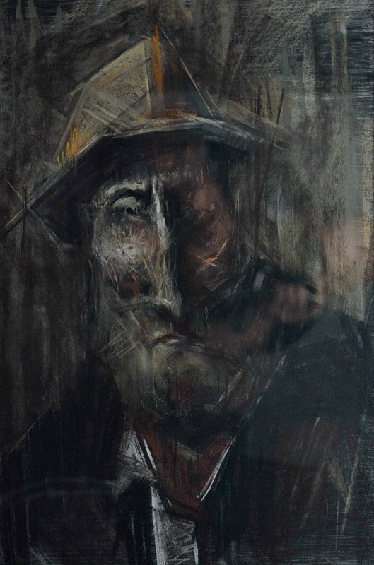 "Portret" by Кристина Демиан, 2015, 600x400mm, соус и пастель / бумага