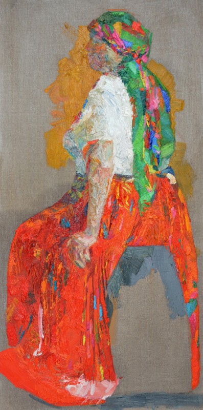 "Тематическая фигура" by Иоана Моcану, 2022, 1000x500mm, масло / холст
