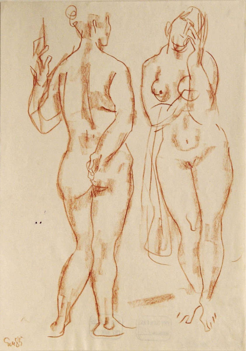 "Drawing. Nude" by Evsey Evseevich Moiseenko