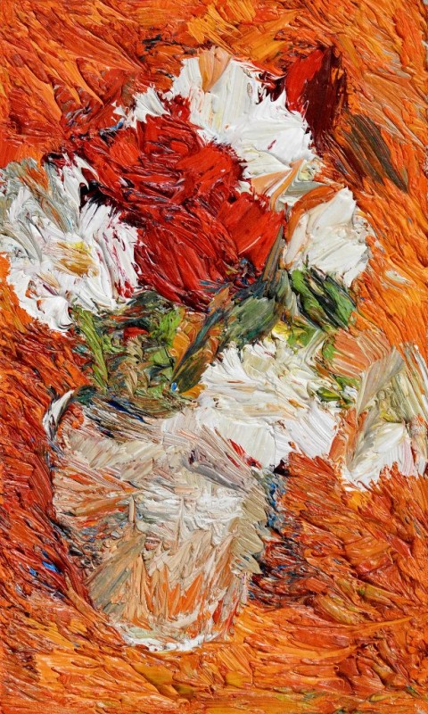 "Studiu. Natură statică cu flori" by Mădălina Casian, 2013, oil on canvas