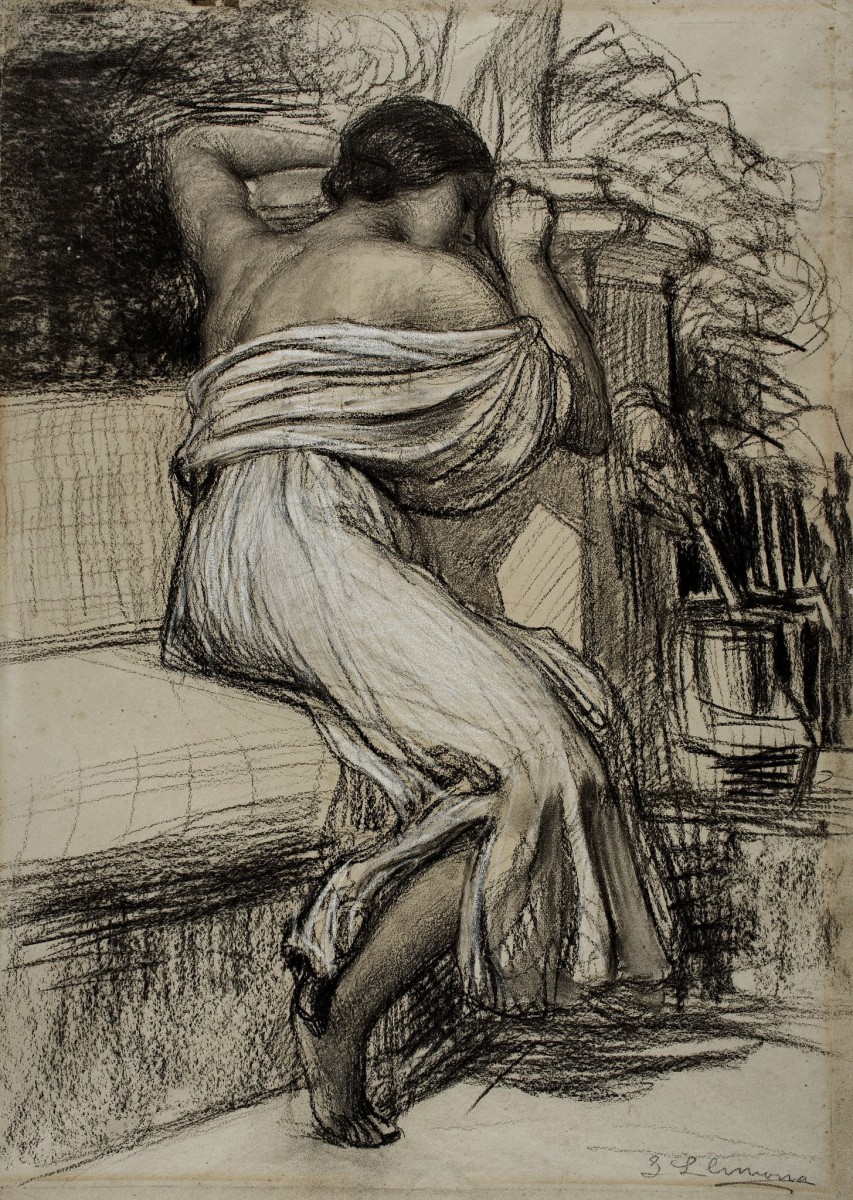 "Desen. Figură / semifigură" by Joan Llimona