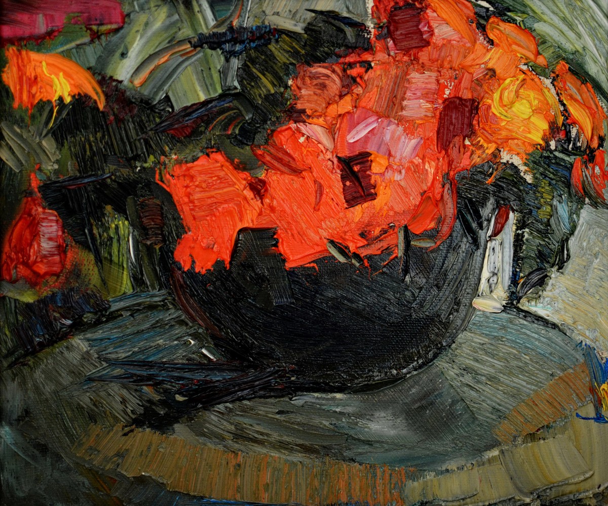 "Studiu flori" by Alexandru Untilov, 2014, 250x300mm, oil on canvas
