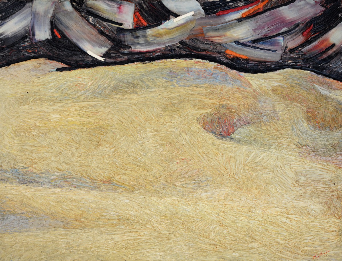 "Nebedag" by Anatol Ghimpu, 1999, 520x680mm, ulei pe pânză