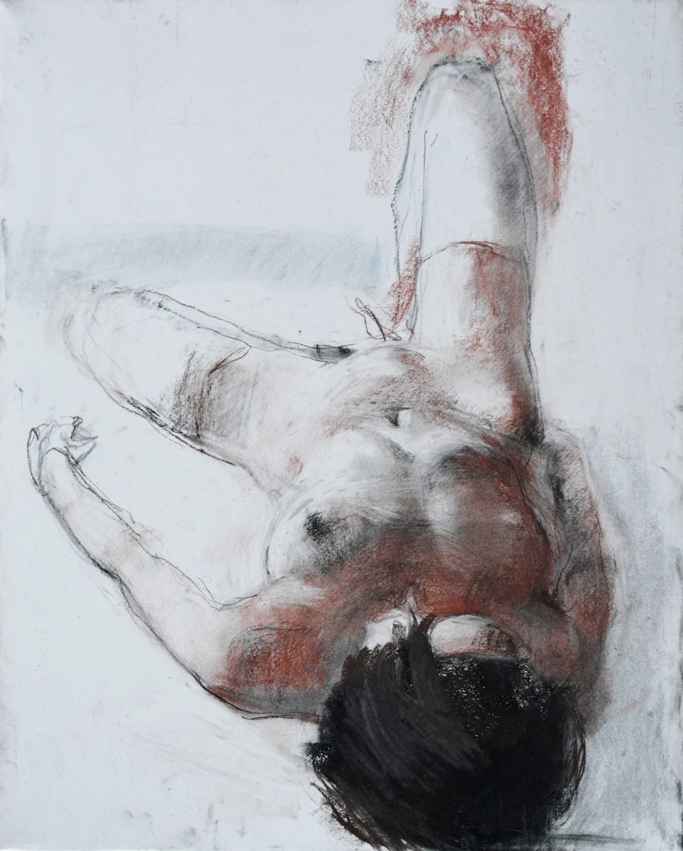 "Sketch" by Ion Golubei, 2016, 500x400mm, Russian sauce and pastel on paper