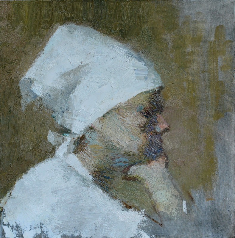 "Portret" by Виcтор Теслару, 2014, 420x420mm, масло / холст