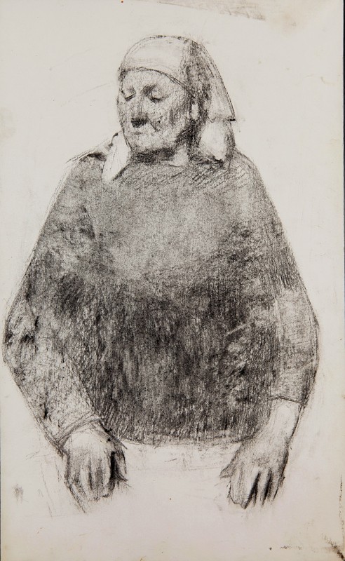 "Drawing. Figure" by Nicolae Luca, 400x300mm, coal on paper