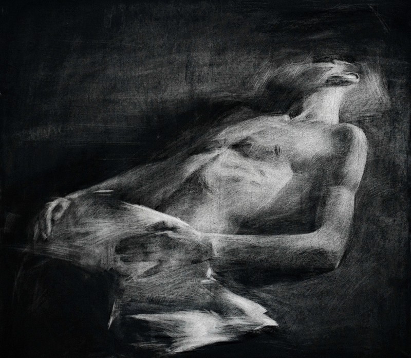 "Seminud" by Vlada Cibuc, 2016, 700x800mm, Russian sauce on paper