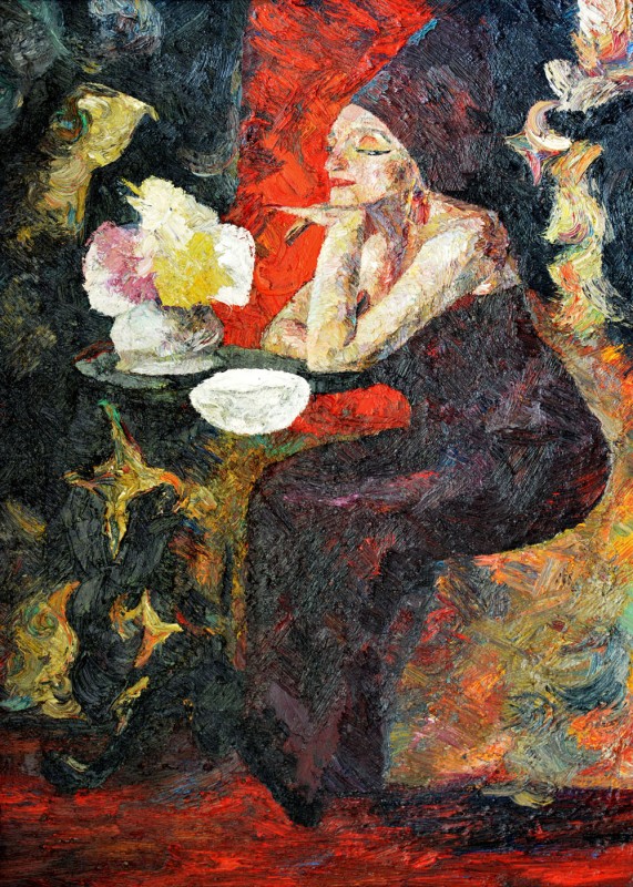 "Figură tematică" by Cристина Драгои, 2013, 950x680mm, масло / холст