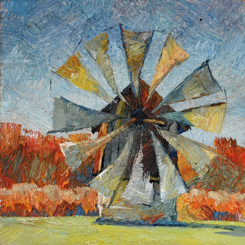 "Мельница. Сибиу, музей АСТРА" by Ион Голубей, 2015, 420x420mm, масло / холст