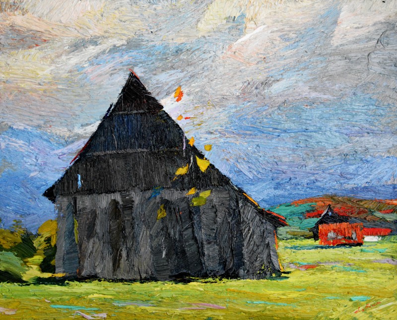 "Painting. Pleinair. Rural" by Anatol Ghimpu, oil on canvas