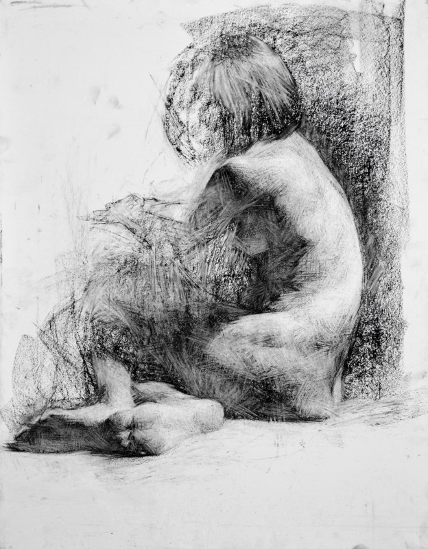 "Desen. Nud. De lungă durată" by Natalia Fostica, 600x500mm, Russian sauce pe hârtie