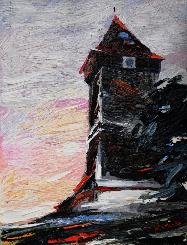 "Răsărit. Toarcla" by Anatol Ghimpu, 2016, 400x300mm, ulei pe pânză