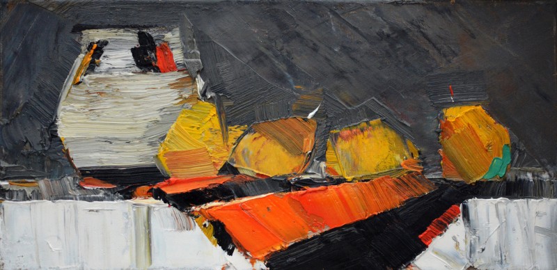 "Studiu" by Lia Ungureanu, 2020, 200x400mm, ulei pe pânză