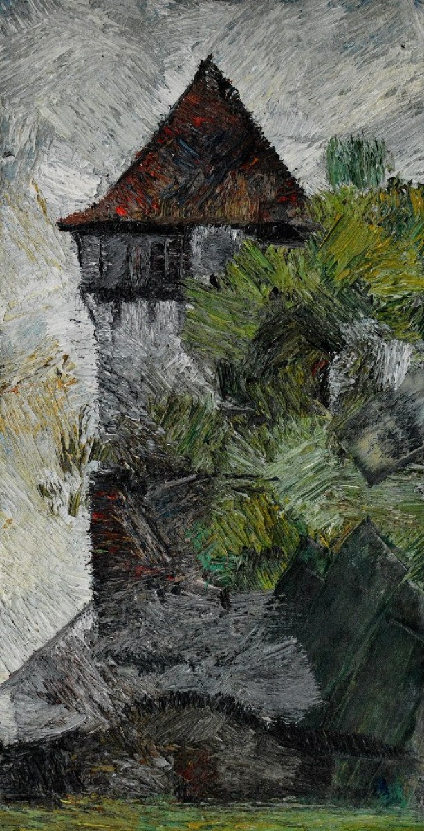 "Tower. Transilvania" by Ion Golubei, 2015, oil on canvas