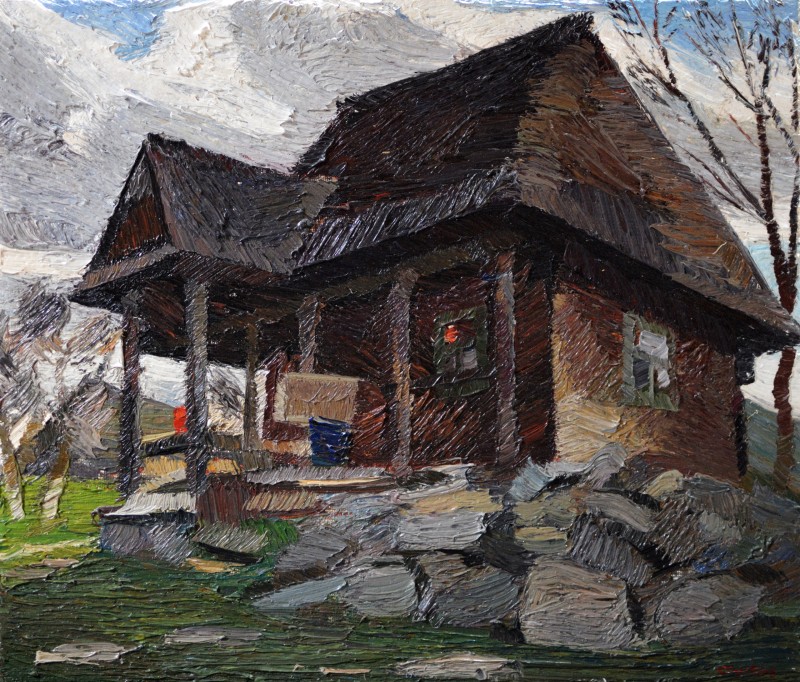 "Motiv. Maramureș. Sîrbi" by Alexandra Clapatiuc, 2011, 300x350mm, oil on canvas