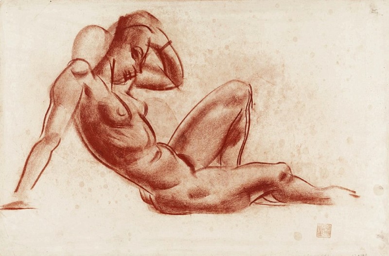 "Drawing. Nude. Figure" by Alexandre Yevgenievich Jacovleff