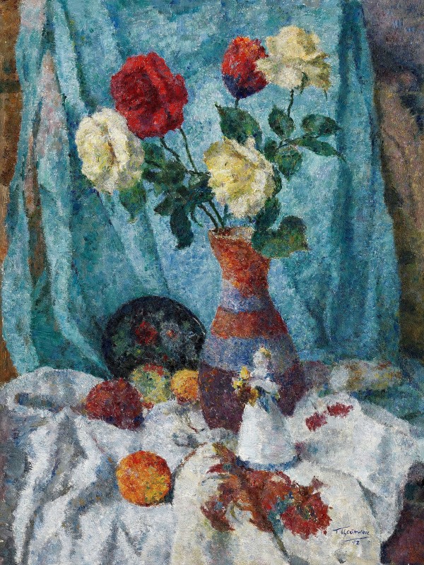"Pictură. Flori" by Grigoriy Izrailevich Tseytlin, ulei pe pânză