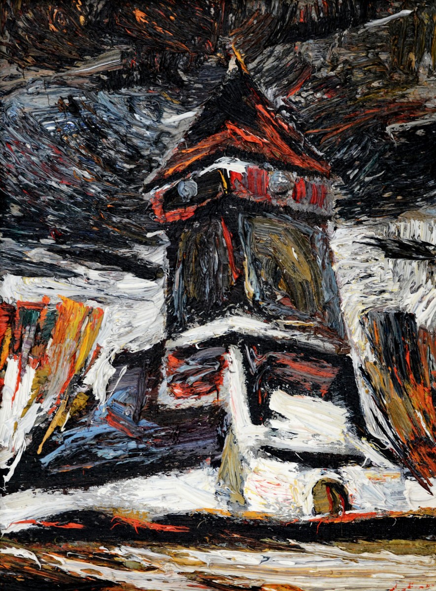 "The tower. Toarcla" by Anatol Ghimpu, 2005, 400x300mm, oil on canvas