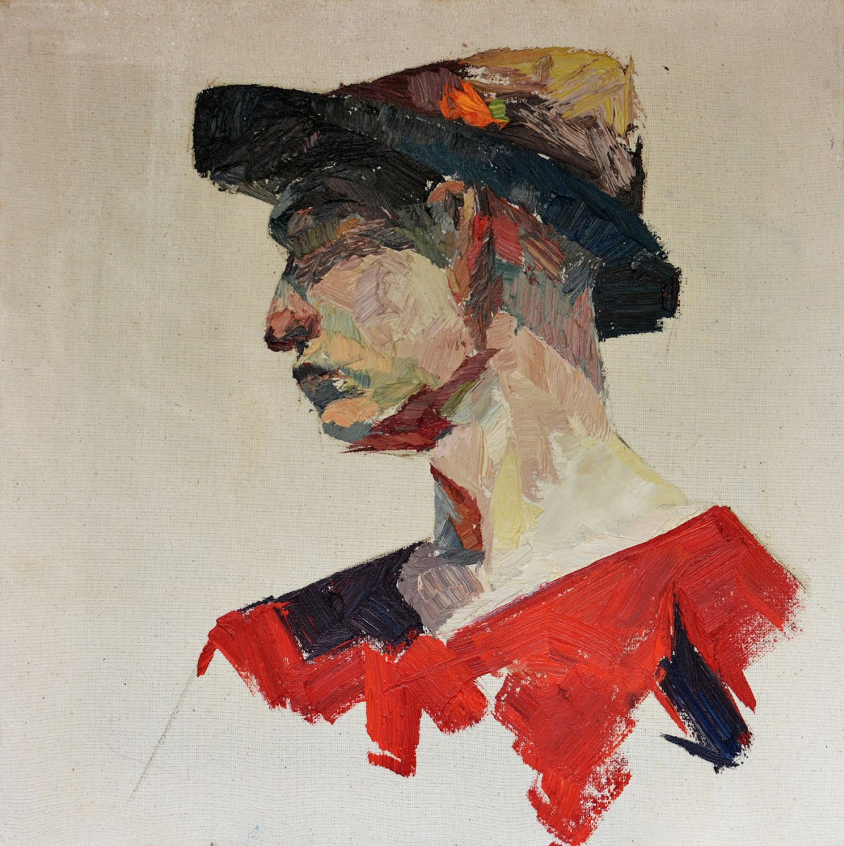 "Portret. Plein-air" by Sorina Păcătos, 2016, 420x420mm, oil on canvas
