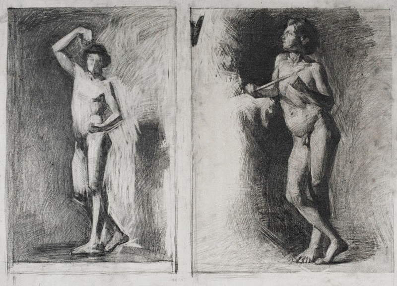 "Analiza operei de artă" by Alexandru Untilov, 2014, 400x500mm, pencil on paper