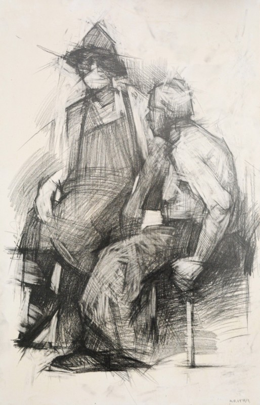 "Рисунок. Пленэр. Фигура / полуфигура" by Александру Унтилов, 600x400mm, карандаш / бумага