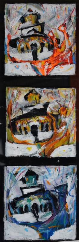 "Рисунок. Продолжительный" by Сорина Пэcэтос, 550x200mm, пастель / бумага
