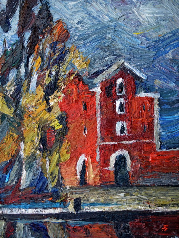 "Houses on canal. Schiedam" by Oxana Țip, 2020, 400x300mm, oil on canvas