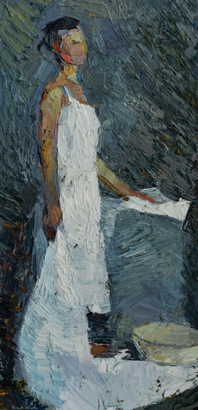 "Studiu. Figură" by Alexandru Untilov, 2014, 400x200mm, oil on canvas