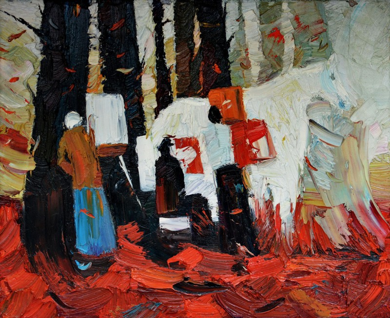 "Compoziție. Examen" by Carolina Leagul, 2011, 400x500mm, ulei pe pânză