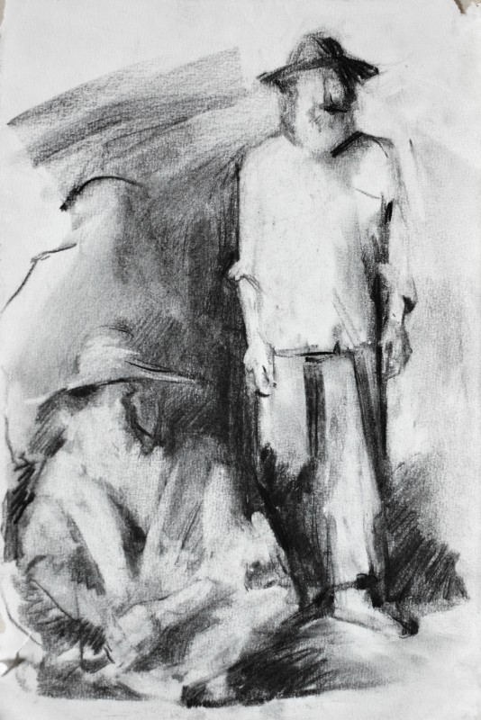 "Рисунок. Люди" by Гхеоргхе Лисица, смешанная техника / бумага