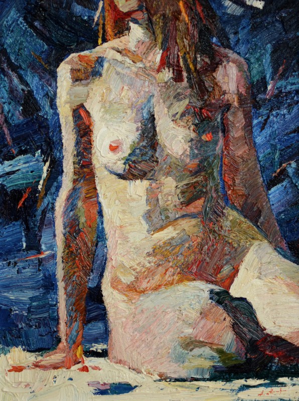 "Nude" by Anatol Ghimpu, 2004, 400x300mm, oil on canvas