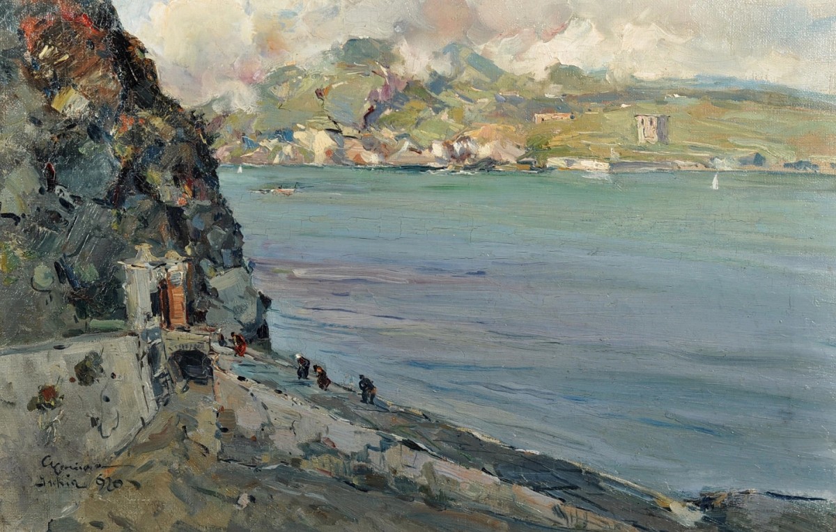 "Pictură. Peisaj maritim" by Giuseppe Casciaro
