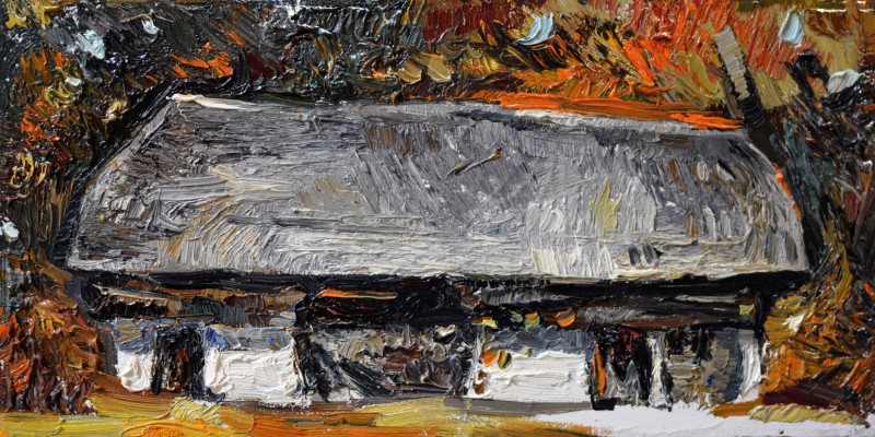 "Studiu. Sibiu. Astra" by Diana Rumeghea, 2019, 200x400mm, ulei pe pânză