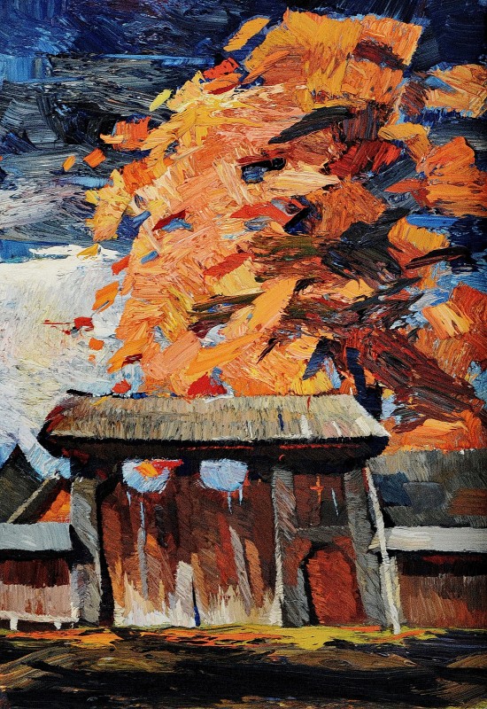 "Maramureș" by Anatol Ghimpu, 600x420mm, ulei pe pânză