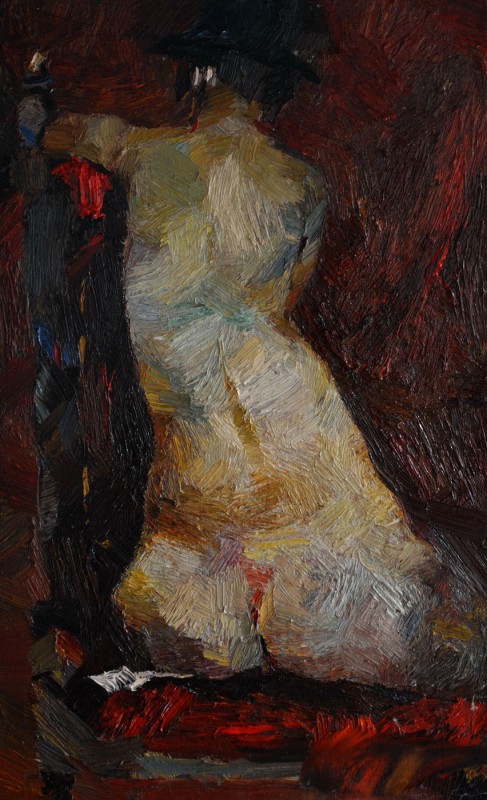 "Studiu. Seminud" by Cristina Demian, 2017, 520x300mm, oil on canvas