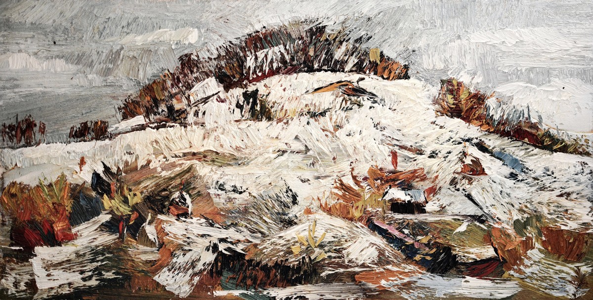 "Motiv. Tesuleasa" by Mădălina Casian, 2016, 300x600mm, oil on canvas