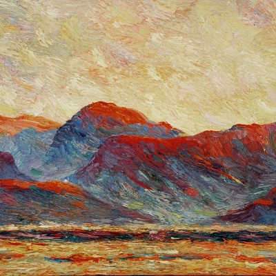"Turkmenistan" by Anatol Ghimpu, 1999, 420x840mm, ulei pe pânză