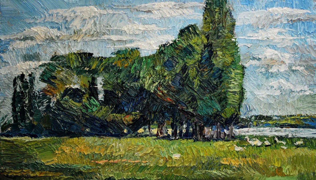 "Motiv. Oxentea" by Mădălina Casian, 2016, 300x520mm, oil on canvas