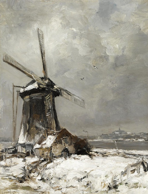 "Pictură. Mori de vânt" by Louis Apol