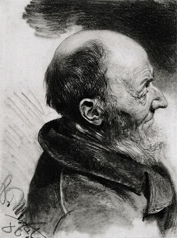 "Рисунок. Портрет" by Адолф Мензел, карандаш / бумага