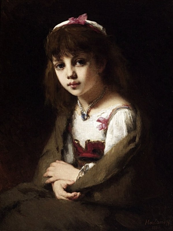 "Portrait" by Alexei Alekseevich Harlamoff (Kharlamov)