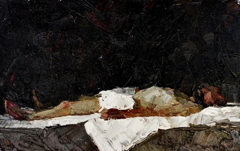 "Studiu. Nud" by Виcтор Теслару, 2014, 250x400mm, масло / холст