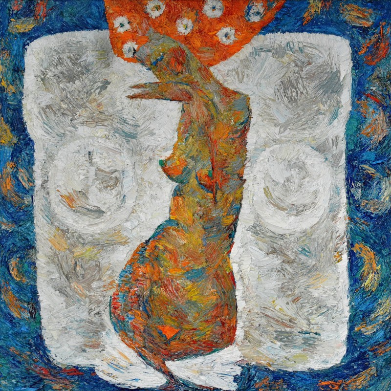 "Compoziție. Nud" by Vlada Cibuc, 2016, 800x800mm, oil on canvas