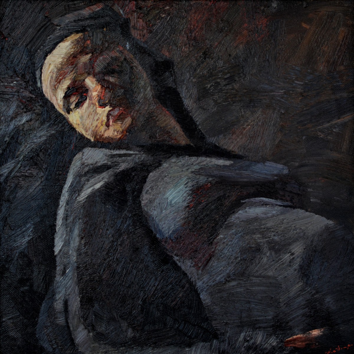 "Portrait" by Anatol Ghimpu, 2002, 520x520mm, oil on canvas