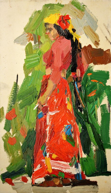 "Studiu. Țigancă" by Sorina Păcătos, 2017, 500x300mm, oil on canvas