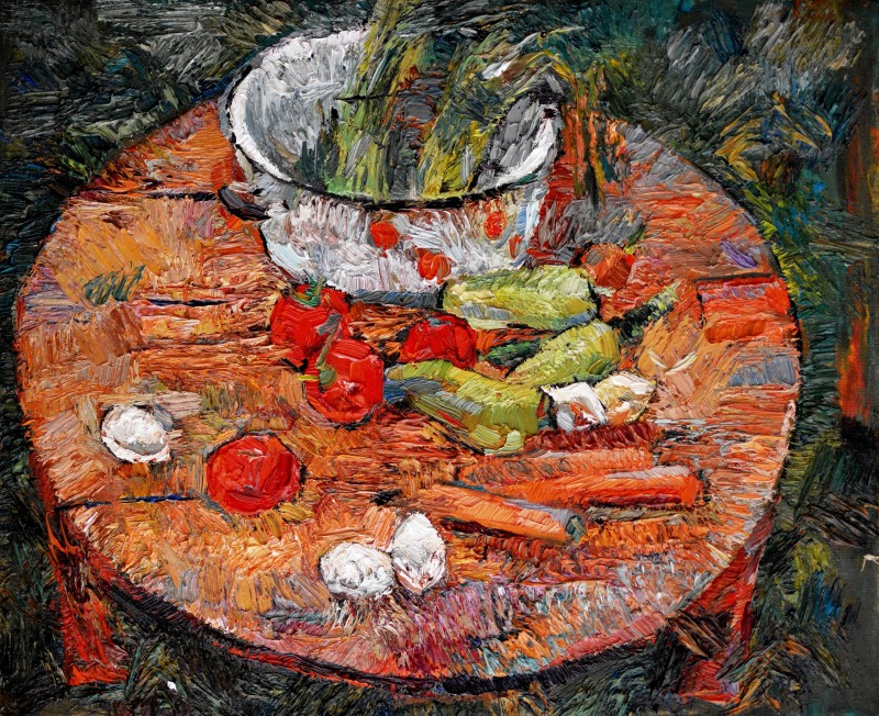 "Natură statică. Plein-air" by Mădălina Casian, 2016, 420x520mm, oil on canvas