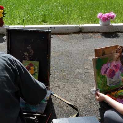 ... începutul practicii de pleinair de vară / clasa a VIII-a, a X-a și a XI-a. /