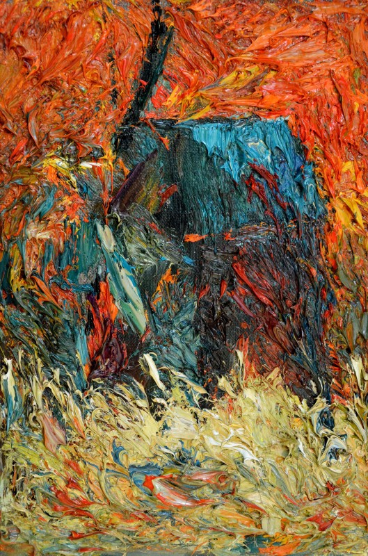 "Motiv. Moară" by Mădălina Casian, 2016, 400x250mm, ulei pe pânză