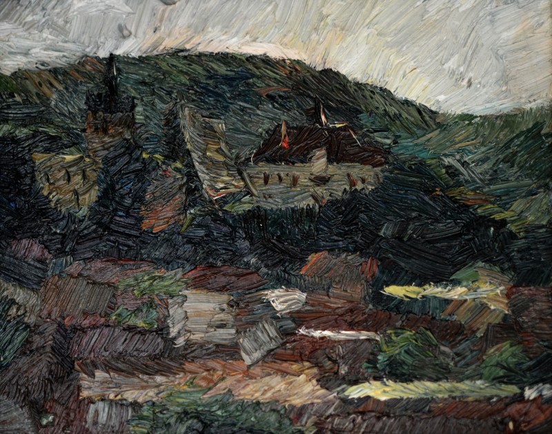 "Motiv. Sighișoara" by Alexandra Clapatiuc, 2008, 200x250mm, oil on canvas