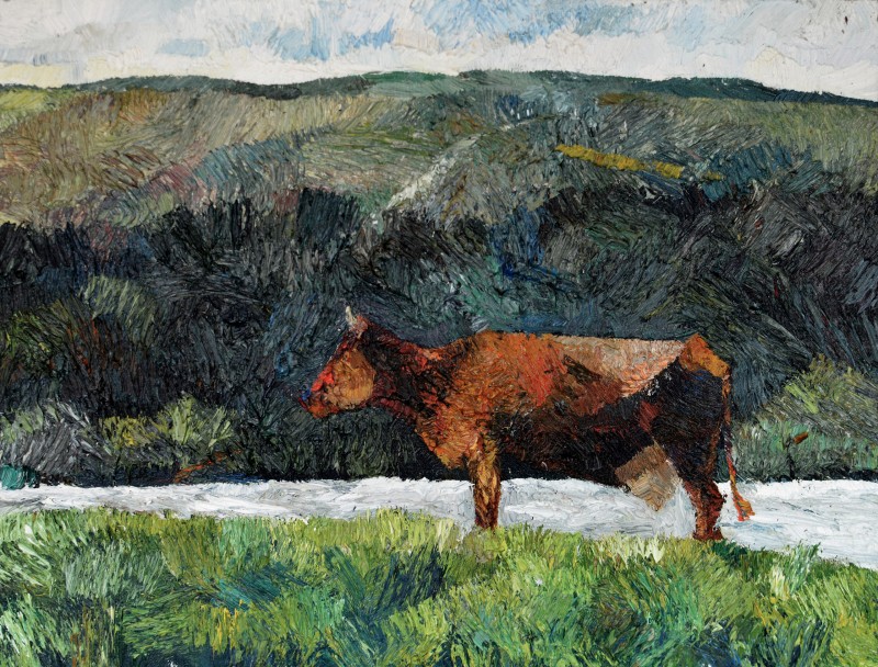 "Studiu. Văcuță" by Cristina Demian, 2016, 320x420mm, oil on canvas